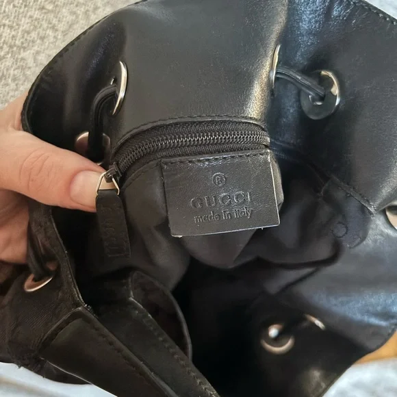 Gucci Black Bamboo Monogram Shoulder Bag - Picture 2 of 13